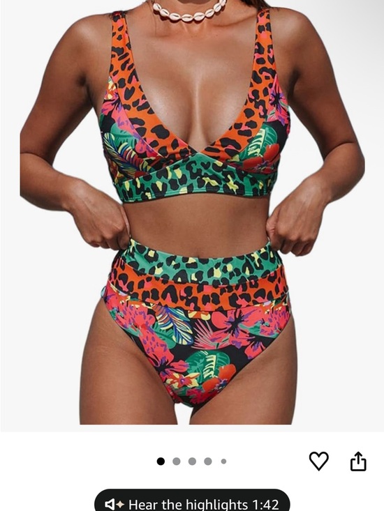 Amazon Other - Tropical Leopard Print High-Waist Bikini Set - Multi from Amazon brand Hilinker